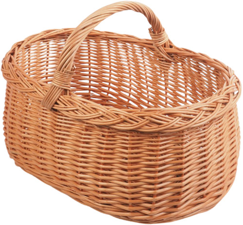 Wicker shopping basket oval - shopping,