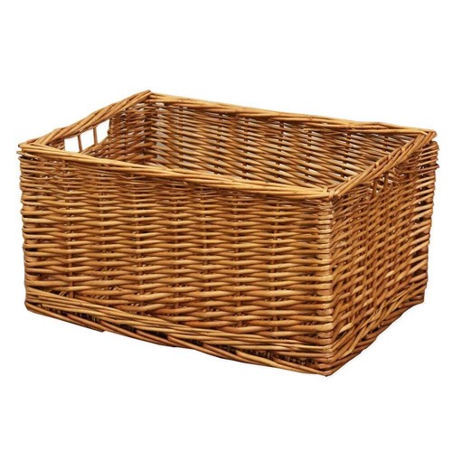 Brown wicker storage basket - brown,