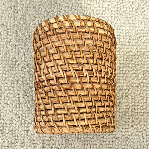 Brown woven wicker cylindrical - wicker,