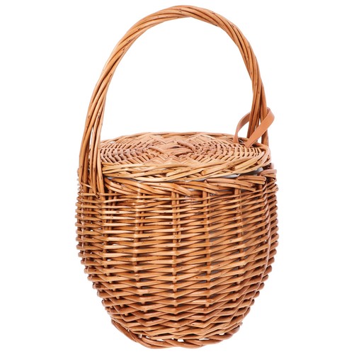 Chocolate wicker flower basket - chocolate,