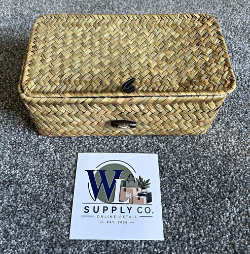 Wicker woven lidded storage - woven,