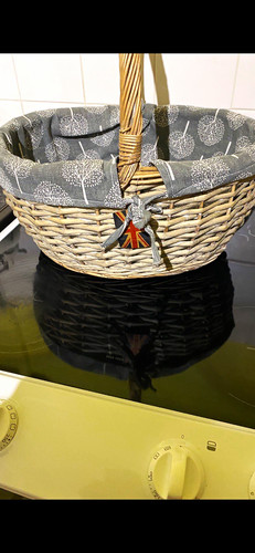 Wicker oval basket handle - wicker,