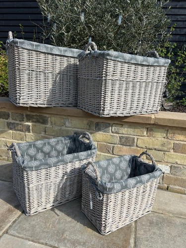 Rectangular grey wash wicker - rectangular,