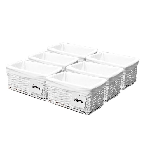 White wicker storage hamper - wicker,