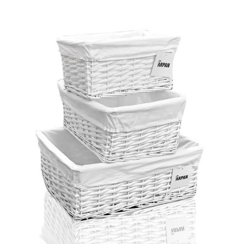 Hamper storage basket - hamper, white