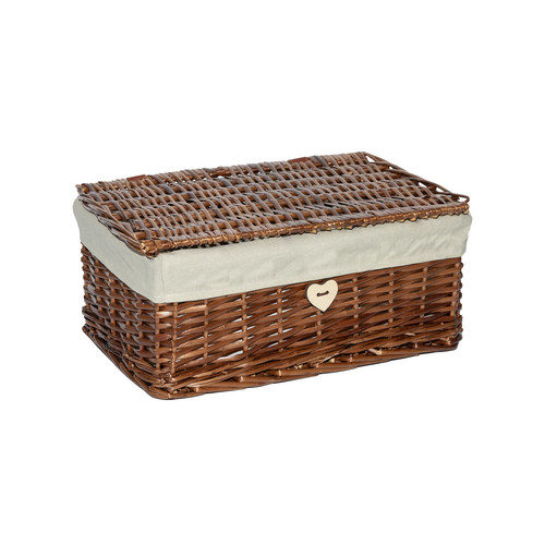 Natural wicker storage basket - natural,