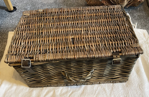 Wicker hamper basket - wicker, hamper/basket