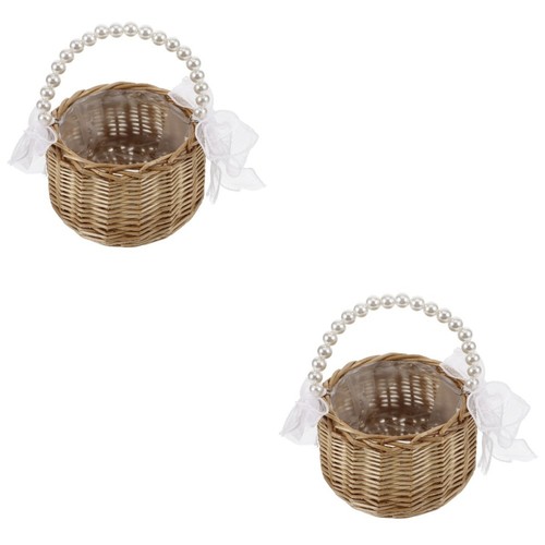 Reusable wicker tote basket - wicker,