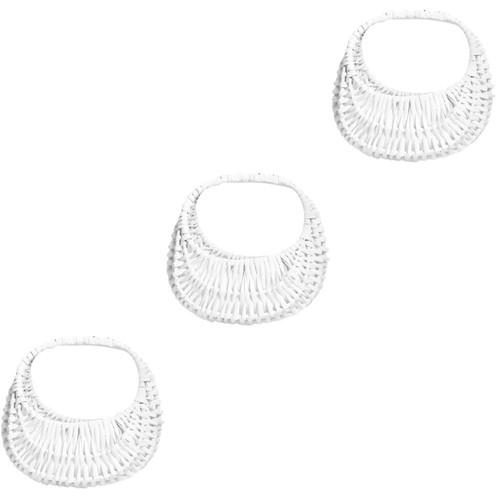 Set white wicker - of, flower