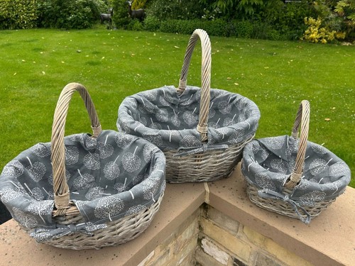 Grey wicker shopper shopping - grey,