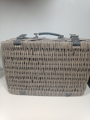 Grey wicker basket - wicker, with