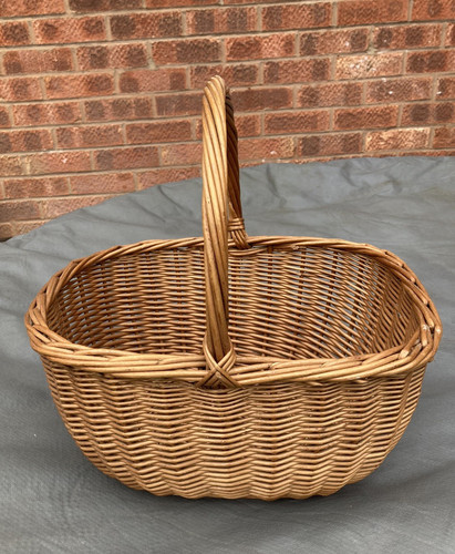 Vintage woven wicker oval open - wicker,