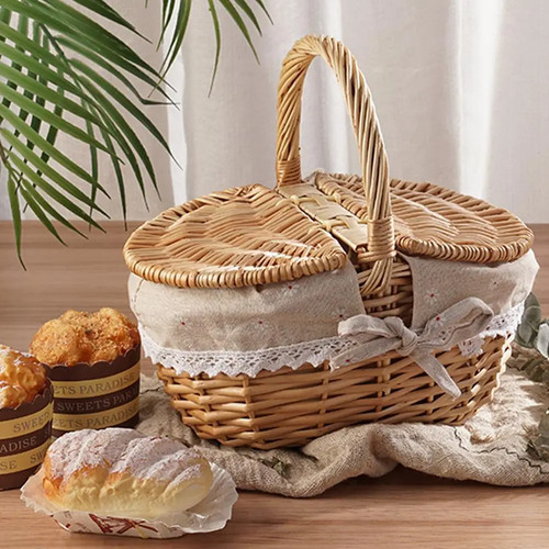 Handmade willow picnic basket - handmade,