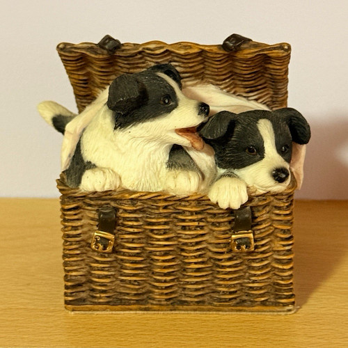 Leonardo painted resin puppies - resin,