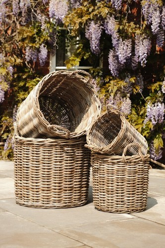 Round kubu wicker rattan log - rattan,