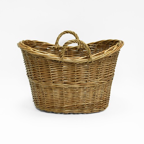 Oval wicker blanket storage - wicker,