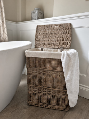 Lidded laundry basket wicker - basket,